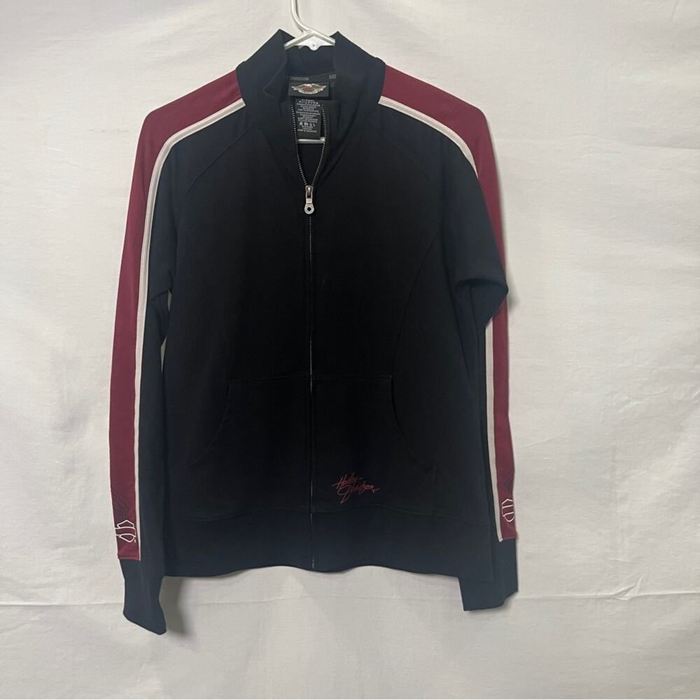 Harley Davidson Medium Jacket Black Long Sleeve Biker Rugged Baddie Lightweight
